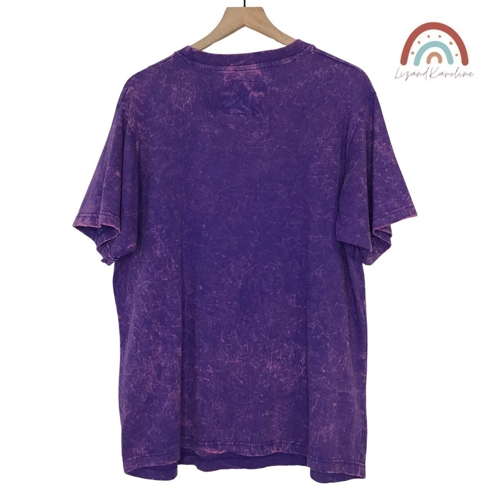 Newport Rhode Island Tie Dye Acid Wash Purple T-Shirt Anchor Graphic Top - Picture 2 of 9